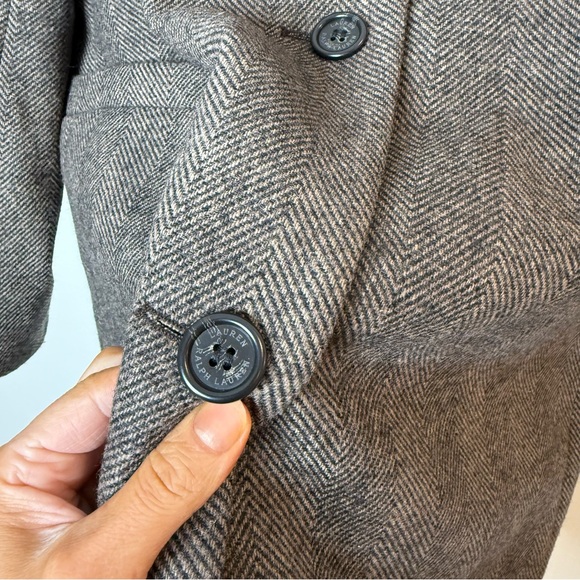 Lauren Ralph Lauren Wool Blend Herringbone Longline Classic Coat size 16 - Picture 8 of 9